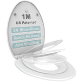 1M Family Toilet Seat with slow close highlight for quiet, child-friendly use