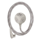 360 Electrical Habitat braided extension cord in French Grey for clutter-free home charging.