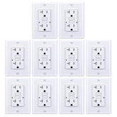 3GRACE 20A GFCI outlet front view with clean white finish for safe use