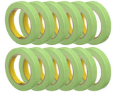 3M 233+ Green Masking Tape 26334 on metal panel for sharp automotive lines.