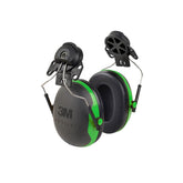 3M PELTOR X1P3E ear muffs attached to a hard hat for versatile protection
