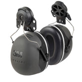3M PELTOR X5P3E earmuffs with cap-style hat attachment for jobsite protection