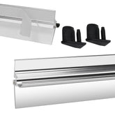 3MIRRORS 25-inch framed shower door drip rail with chrome finish and water control.