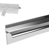 3MIRRORS 32-inch chrome shower drip rail keeps bathroom floors dry and safe.