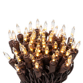 612 Vermont 100 clear LED lights on brown wire for versatile indoor or outdoor decor