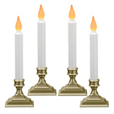 612 Vermont battery-operated LED window candles with flickering amber flame create warm ambience