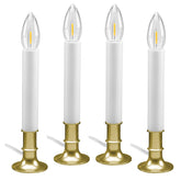 612 Vermont window candles in brass with shatterproof bulbs for safe, bright display.