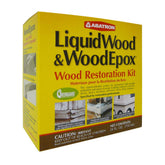 Abatron LiquidWood bottle pour demonstrates resin consolidation for stronger wood.