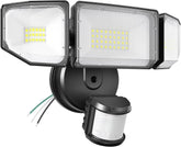 Abovizo 85W LED security light front view with three adjustable heads for broad outdoor coverage.