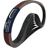 Abrasticle 80 grit sanding belt close-up for wood prep and finishing