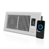 AC Infinity Airtap T4 White front view showing compact booster for 4x10 registers.