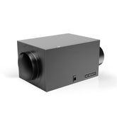 AC Infinity inline filter box 8-inch front view shows durable steel housing.