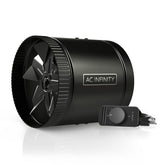 AC Infinity RAXIAL S8 product shot highlighting compact unibody design for smoother airflow.