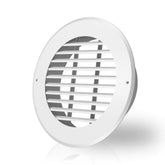 AC Infinity wall-mount 8-inch duct grille front view, sturdy white steel housing.