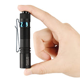 ACEBEAM Pokelit AA flashlight clipped for quick access during daily tasks.