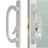 ACEPLANET offset position sliding door handle in white diecast for retrofit on common doors.