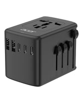 Acer universal travel plug adapter with six ports enables worldwide charging on the go.