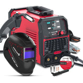 Acewelder 140A MIG welder front view, compact 110V unit for home projects.