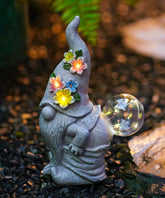 Acgarten funny garden gnome statue lights up the outdoor area with a cozy glow.