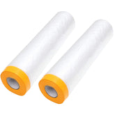 AConnet pre taped masking film ready to unroll for quick floor and furniture protection.