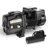 Acquaer convertible well jet pump front view shows rugged cast iron construction for durable water supply