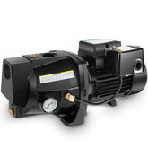 Acquaer shallow well jet pump with cast iron body for durability.