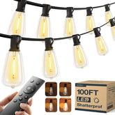 Addlon 100ft LED outdoor lights with remote control for easy on/off and dimming