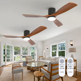 Addlon 2-pack 52-inch ceiling fans with light in black, ideal for saving space and style.