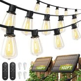 addlon outdoor solar string lights provide a warm, inviting glow for patios and gardens