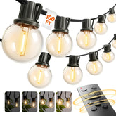Addlon 100ft outdoor string lights with remote control for easy dimming.