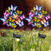 Adecorty butterfly solar garden light with lifelike butterflies for vibrant evening ambiance.