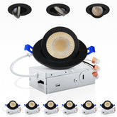 Adetu 3in gimbal recessed light black closeup showing slim ceiling installation