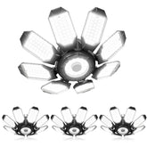 Adiding LED garage light with central LED board for broad, uniform illumination.