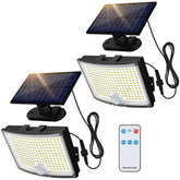 Adiding solar flood light close-up shows LED beads and bright true-color lighting.