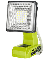 Adisipsoarin cordless LED work light with Ryobi 18V battery for flexible on-site power.