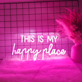 Adnkwolivt neon sign wall decor glows warmly, creating a bold room focal point.