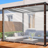 ADRUEKMV Clear Tarp 8x10ft with reinforced grommets for secure outdoor use.