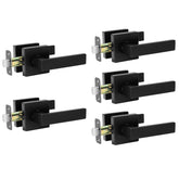AEEKEL black interior door handle lever set shown on a modern hallway, durable and versatile for hallways and closets.