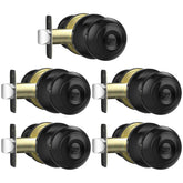 AEEKEL matte black door knob with round ball design and comfortable grip.
