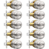 AEEKEL 10-pack privacy knobs brushed nickel front view for quick room privacy