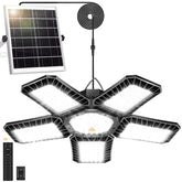 AEQ Solar Shed Light with 267 LED panels for wide-area illumination in sheds