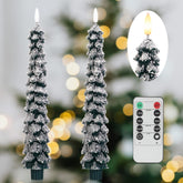 AFINETH Christmas tree candles with a 3D wick provide a lifelike winter glow.