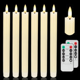 AFINETH flameless taper candle real-wax look with 3D wick for refined ambiance