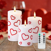 AFINETH Valentines heart candle with remote creates cozy ambiance without flame.