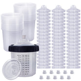 Aflybltol disposable cups and lids system for clean, spill-free HVLP spraying.