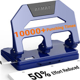AFMAT heavy-duty 3-hole puncher punching 40 sheets with clean holes