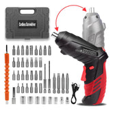 AFNZTME cordless screwdriver with 46pcs bits for quick fastening and drilling tasks.