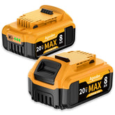 Ageabe 20V Max 8000mAh battery side view, extended runtime.