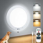 Aggforbl battery-powered ceiling light with remote for bathroom and living spaces.