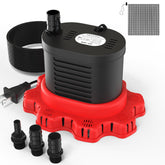 AgiiMan pool cover pump setup shows compact unit ready to drain a cover